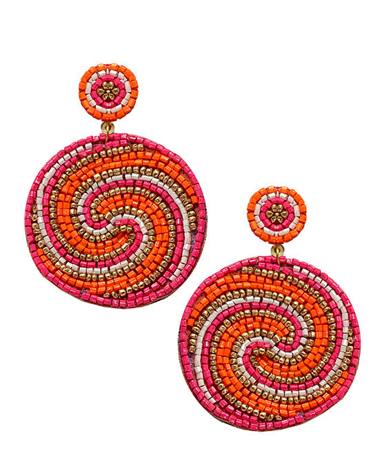 Swirl Seed Bead Earring