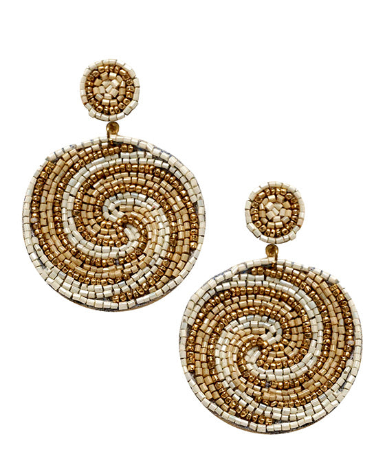Swirl Seed Bead Earring