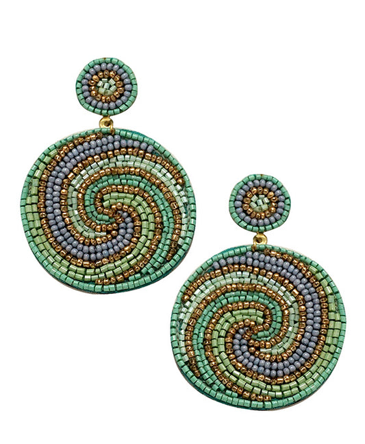 Swirl Seed Bead Earring