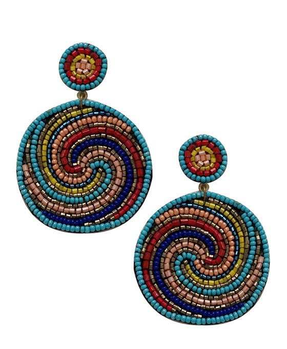 Swirl Seed Bead Earring