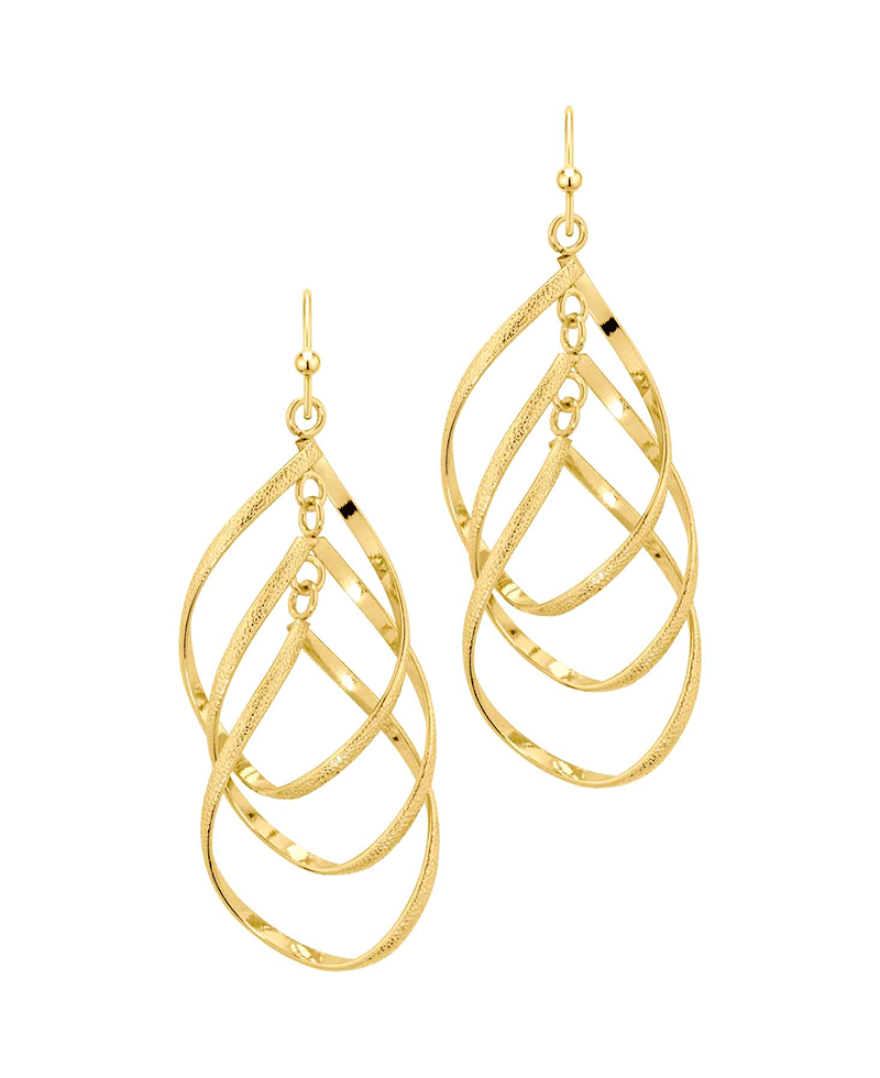 Triple Teardrop Shape Earring