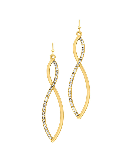 Metal Twisted w/ Crystal Earring