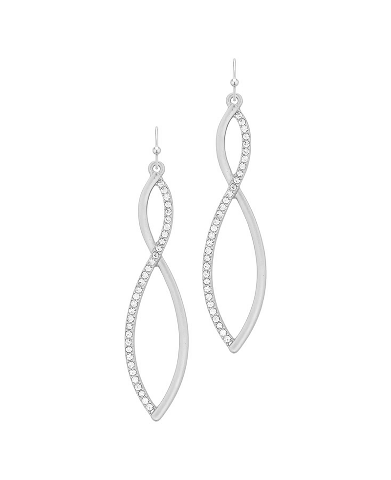 Metal Twisted w/ Crystal Earring