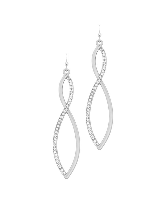 Metal Twisted w/ Crystal Earring