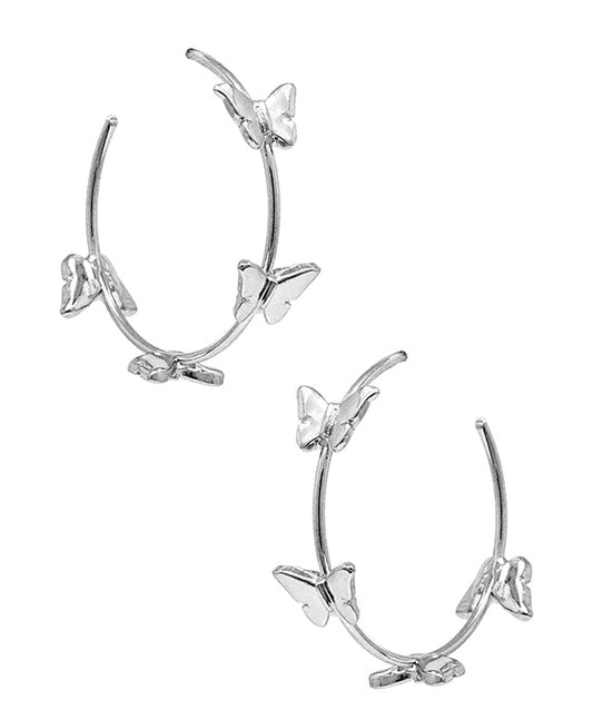 Butterfly Hoop Earring