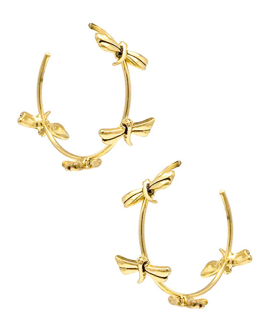 Dragonfly Hoop Earring