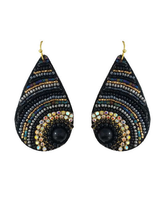 Seed Bead w/ Glass Stone Earring