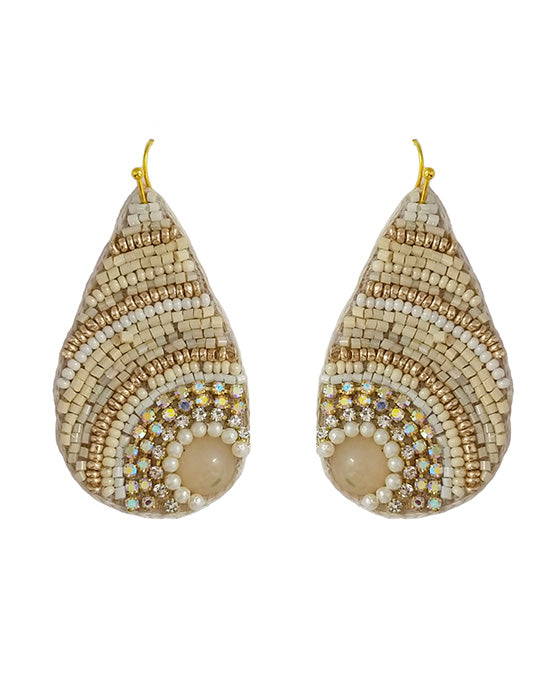 Seed Bead w/ Glass Stone Earring