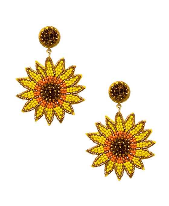 Sunflower Seed Bead Post Earring
