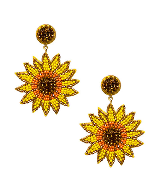 Sunflower Seed Bead Post Earring