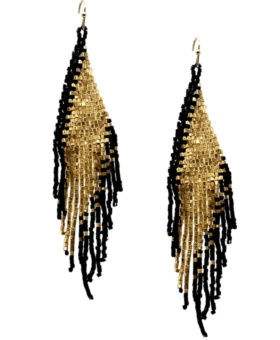 Seed Bead Fringe Earring