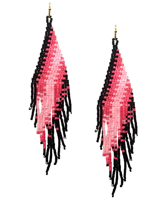 Seed Bead Fringe Earring