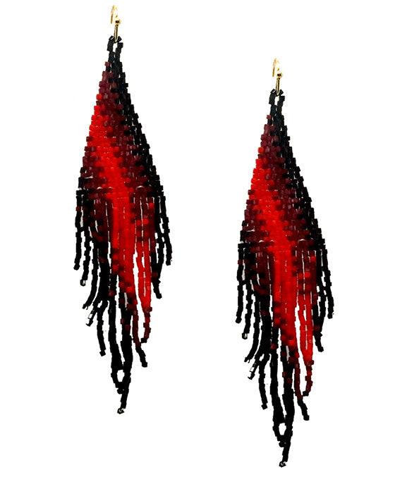 Seed Bead Fringe Earring