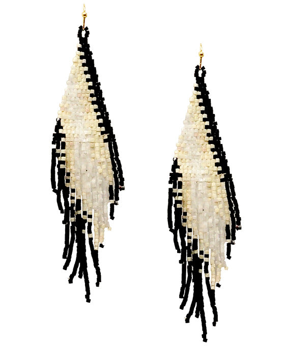 Seed Bead Fringe Earring