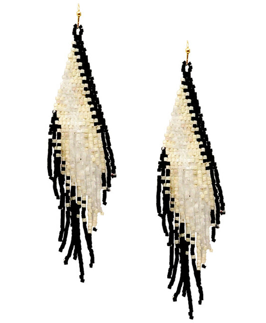Seed Bead Fringe Earring