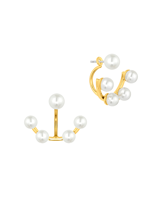 Metal w/ Pearl Post Earring