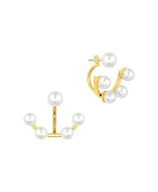 Metal w/ Pearl Post Earring
