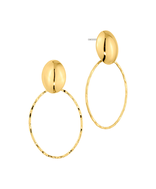 Metal Oval Post Earring