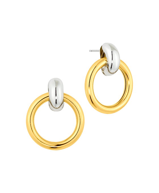 Metal Round Post Earring