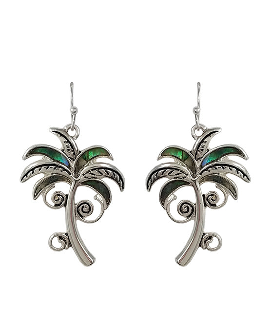 Palm Tree Swirl w/ Abalone Earring