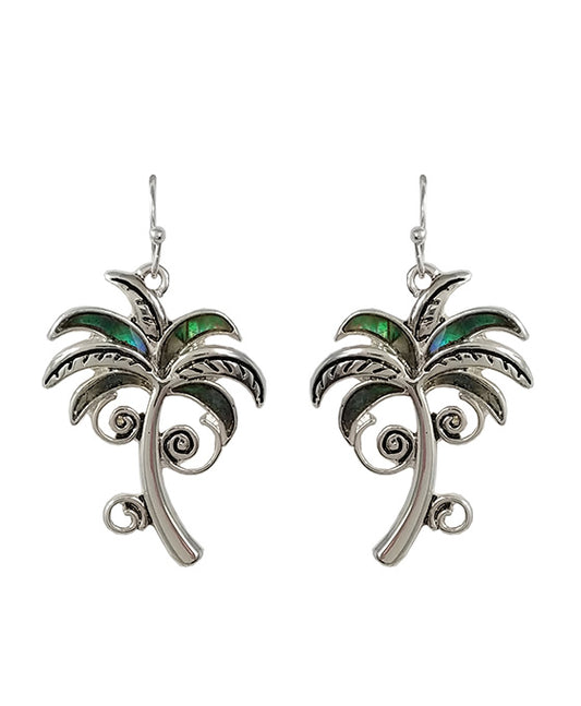 Palm Tree Swirl w/ Abalone Earring