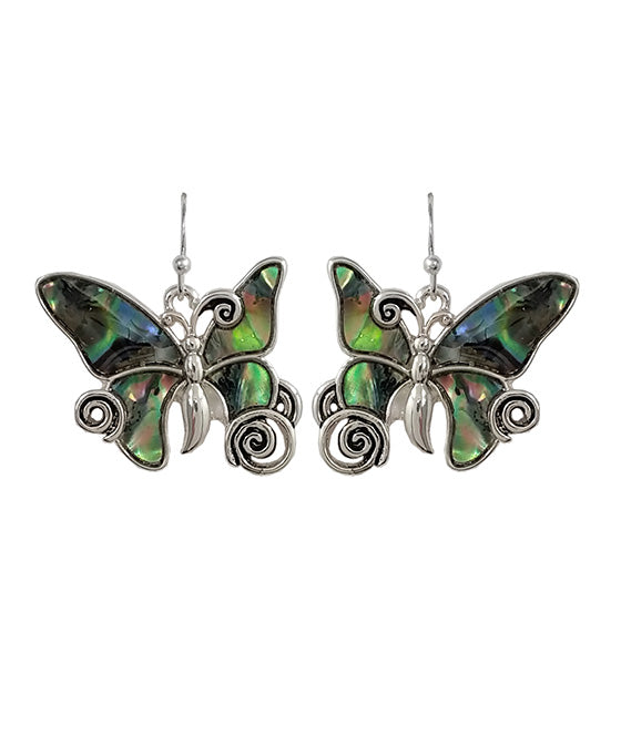 Butterfly Swirl w/ Abalone Earring
