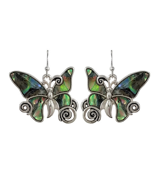 Butterfly Swirl w/ Abalone Earring