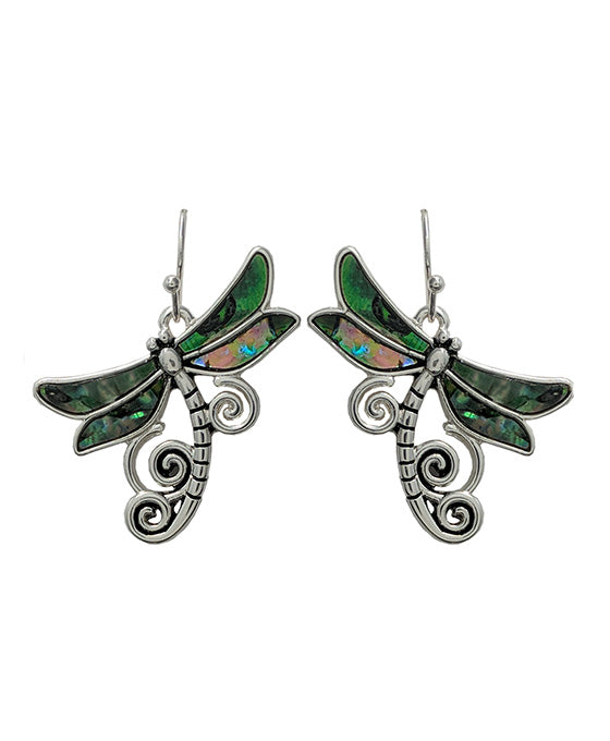 Dragonfly Swirl w/ Abalone Earring