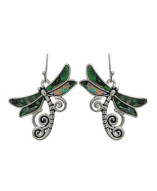 Dragonfly Swirl w/ Abalone Earring