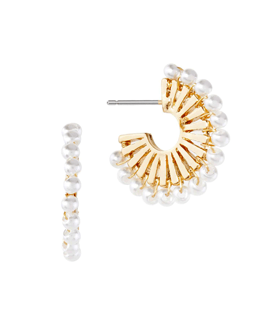 Metal w/ Pearl Post Earring
