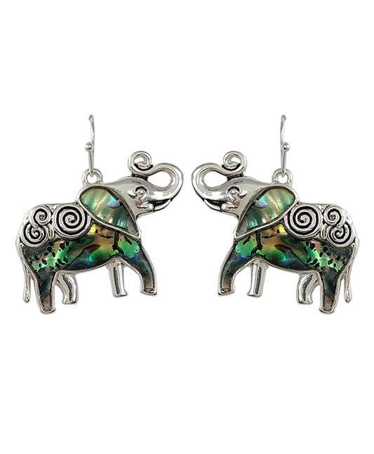 Elephant Swirl w/ Abalone Earring