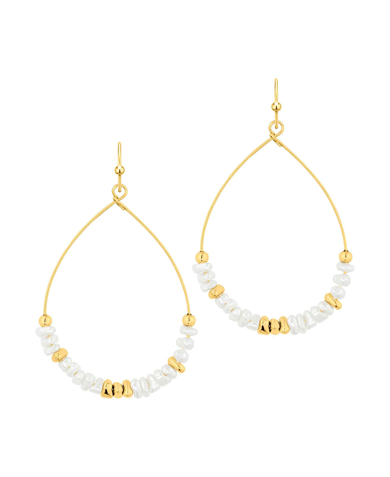 Pearl & Metal Teardrop Earring