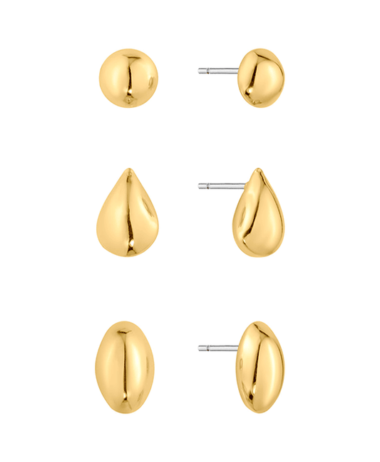 Metal 3 Set Post Earring
