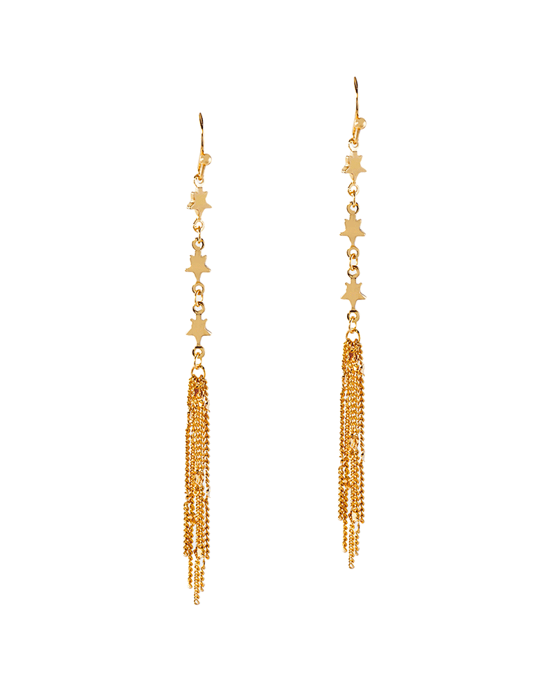 Metal Star Chain Drop Earring