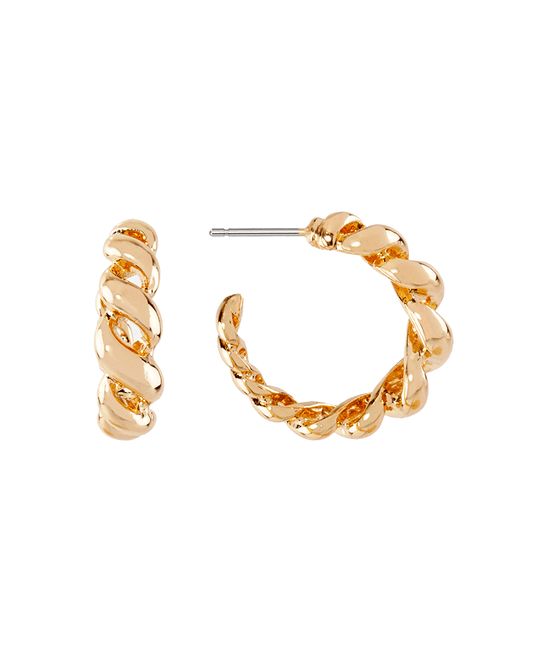 Metal Twist 20mm Hoop Earring
