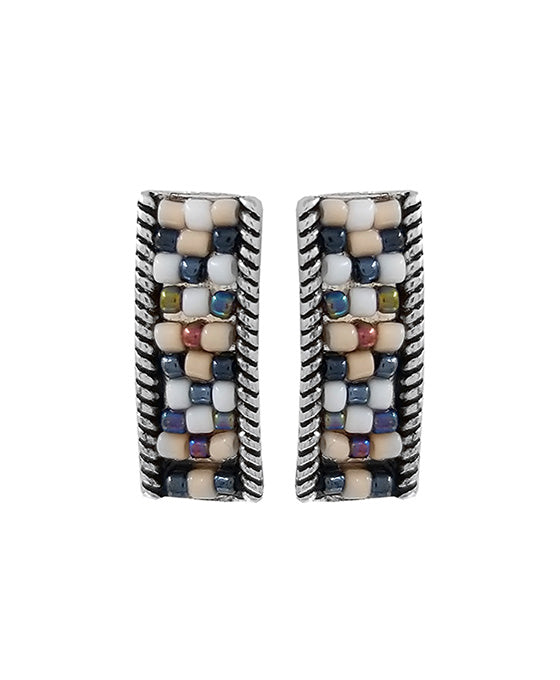 Rectangle Seed Bead Post Earring