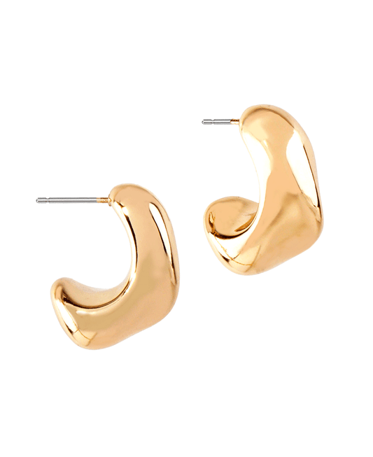 Metal Puffy Post Earring