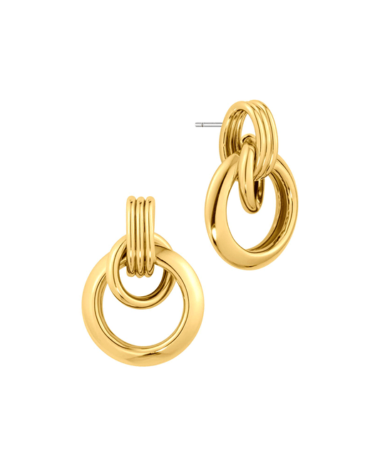 Metal Circle Linked Post Earring