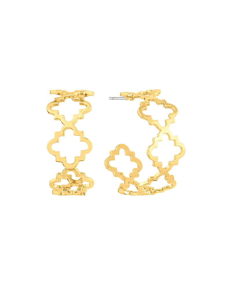 Metal Flower 23mm Hoop Earring