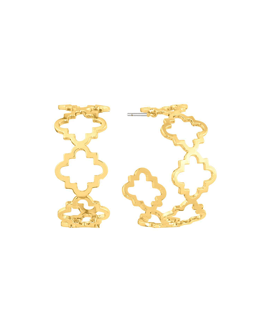 Metal Flower 23mm Hoop Earring