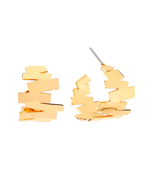 Metal Zigzag 20mm Hoop Earring