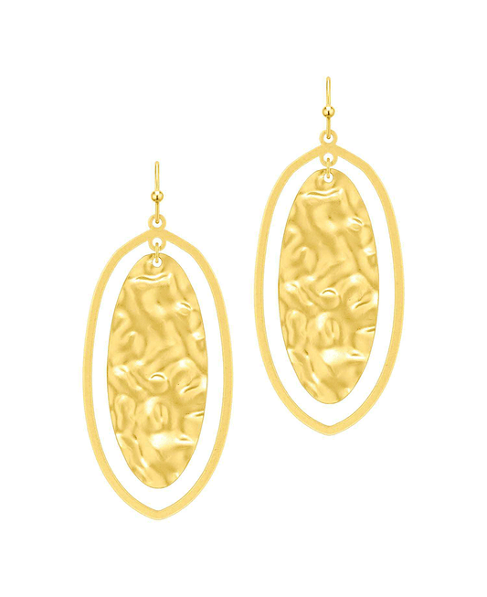 Metal Texture Oval Earring