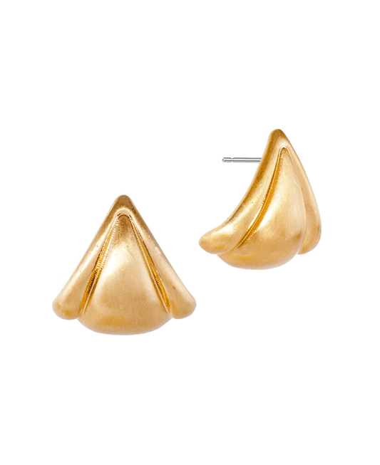 Metal Triangle Puffy Post Earring