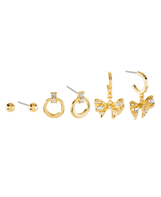 Metal w/ Crystal 3 Set Earring