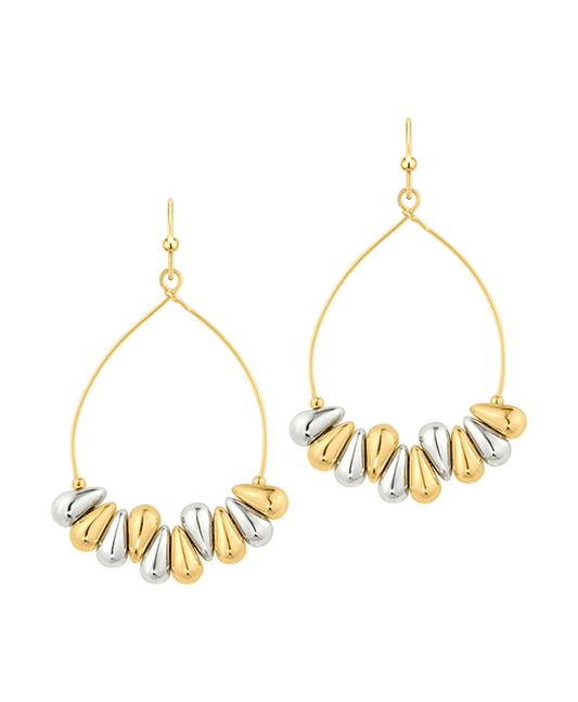 Metal Teardrop w/ Beads Earring