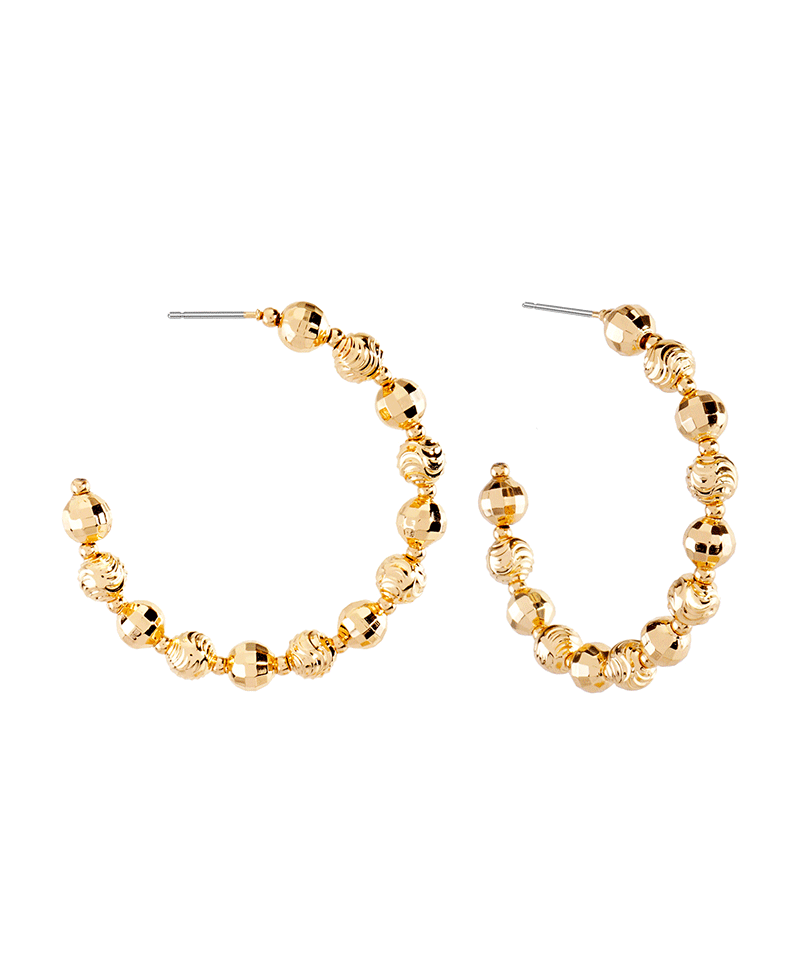 Metal Texture Ball 45mm Hoop Earring