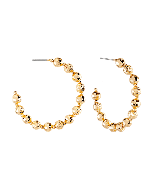Metal Texture Ball 45mm Hoop Earring