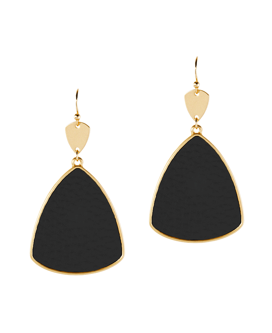 Metal w/ Leather Triangle Earring