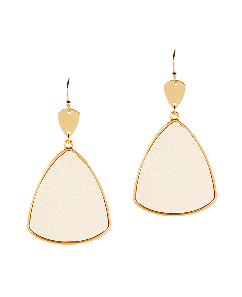 Metal w/ Leather Triangle Earring