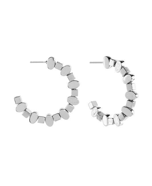 Metal Bead 35mm Hoop Earring